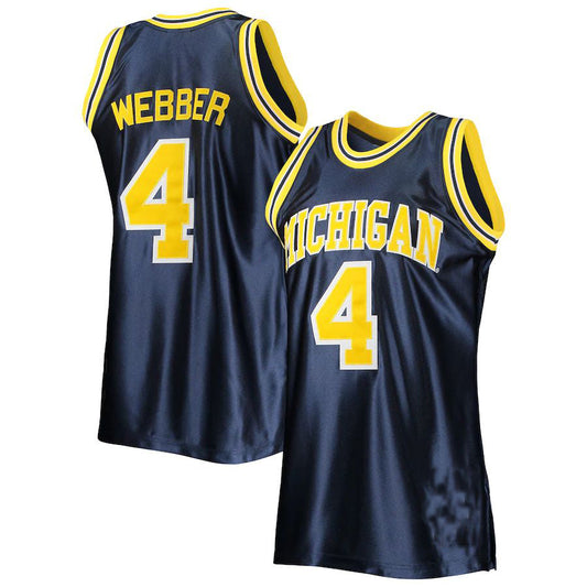 M.Wolverines #4 Chris Webber Mitchell & Ness 1991-92 Authentic Throwback Navy Stitched American College Jerseys