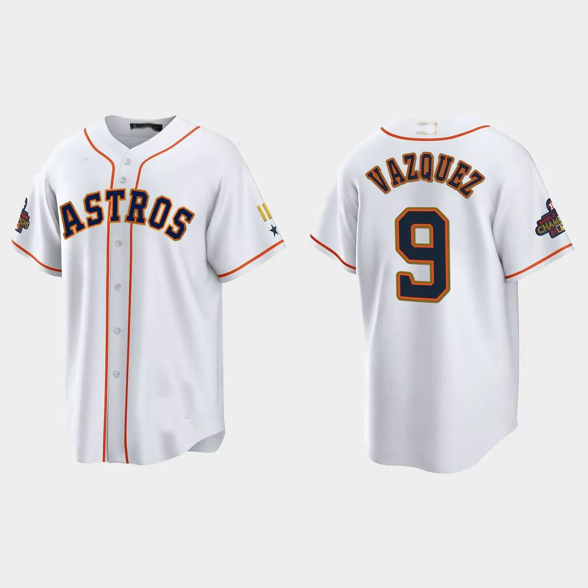 #9 Christian Vazquez Houston Astros 2023 Gold Program Jersey – White Stitches Baseball Jerseys