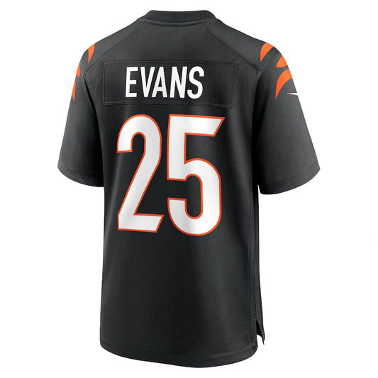 C.Bengals #25 Chris Evans Black Game Jersey Stitched American Football Jerseys