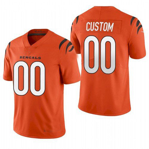 C.Bengals Customized 2021 New Orange Vapor Untouchable Limited Jersey Stitched Football Jerseys