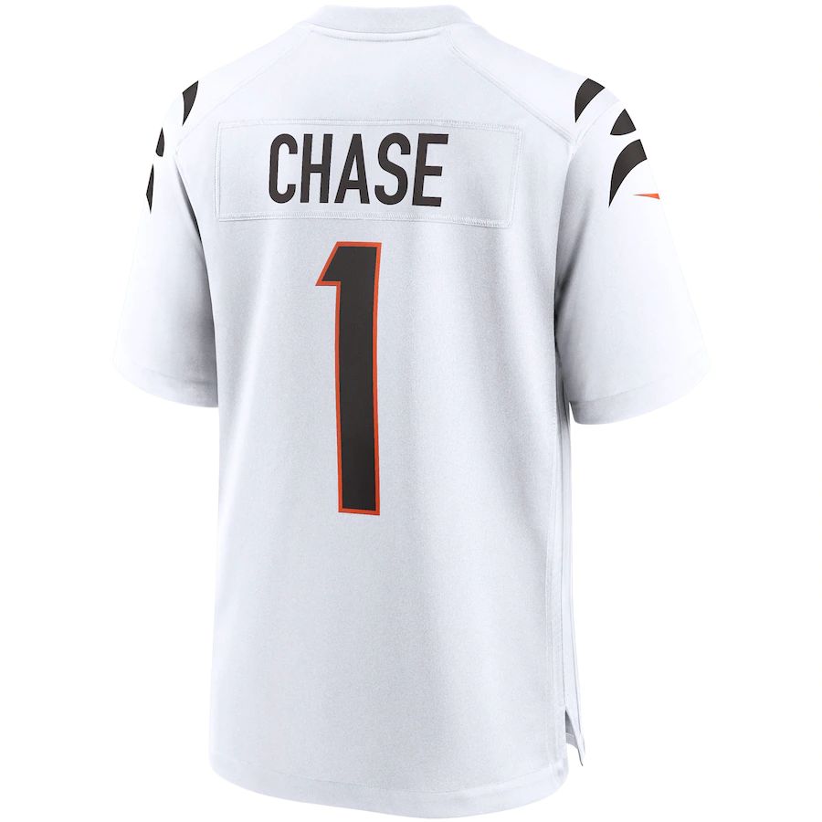 C.Bengals #1 Ja'Marr Chase White Game Jersey Stitched American Football Jerseys