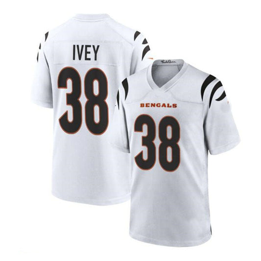 C.Bengals #38 DJ Ivey Game Jersey -White Stitched American Football Jerseys