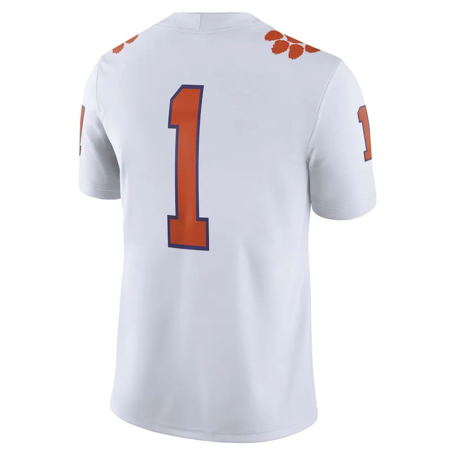 #1 C.Tigers Home Game Jersey  Football Jersey White Stitched American College Jerseys