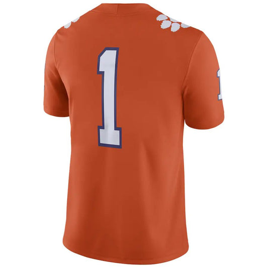 #1 C.Tigers Home Game Jersey  Football Jersey Orange Stitched American College Jerseys