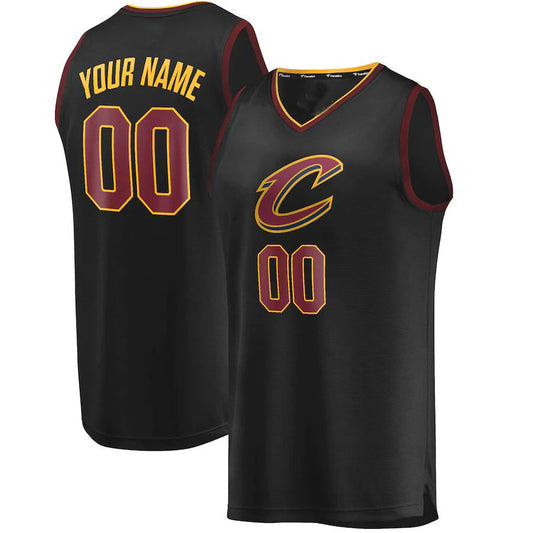 Custom C.Cavaliers Fanatics Branded Youth Fast Break Replica Jersey Black Statement Edition American Stitched Basketball Jersey