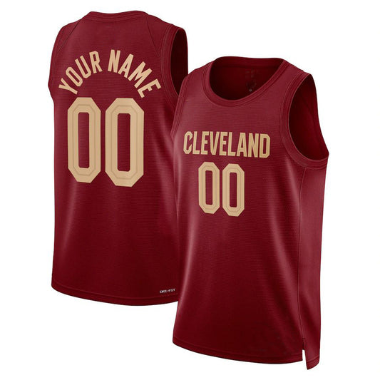 Custom C.Cavaliers Unisex 2022-23 Swingman Icon Edition Wine American Stitched Basketball Jersey