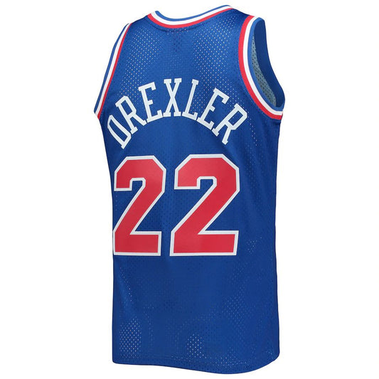 W.Conference #22 Clyde Drexler Mitchell & Ness Hardwood Classics 1992 All-Star Game Swingman Jersey Royal Stitched American Basketball Jersey