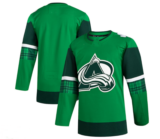 C.Avalanche 2023 St. Patrick's Day Primegreen Authentic Jersey - Kelly Green Stitched American Hockey Jerseys