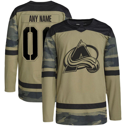 Custom C.Avalanche Military Appreciation Team Authentic Practice Jersey  Camo Stitched American Hockey Jerseys