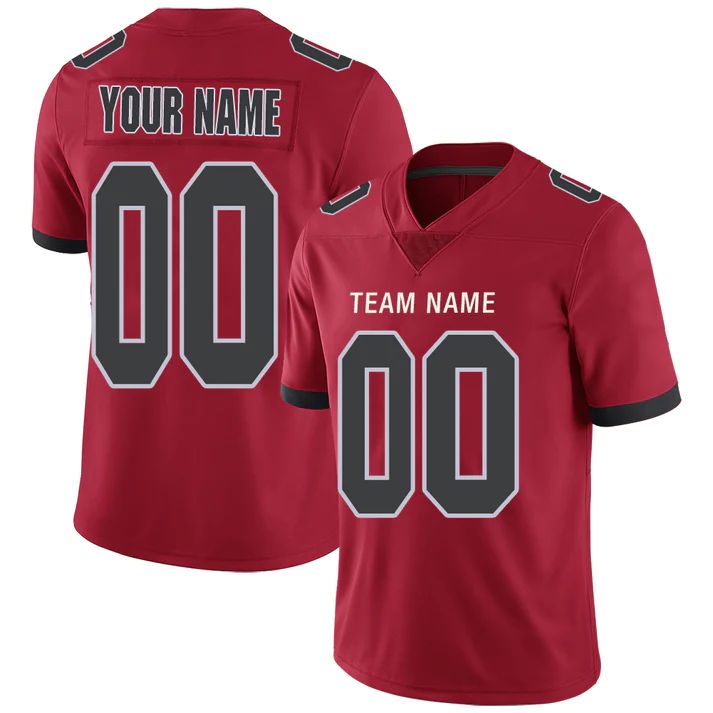 Custom A.Falcons Stitched American Personalize Birthday Gifts Red Jersey  Stitched Football Jerseys