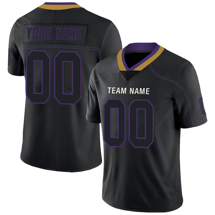 Custom B.Ravens American Personalize Birthday Gifts Black Jersey Stitched Football Jerseys