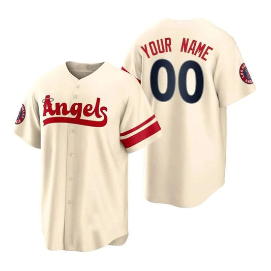 Custom Los Angeles Angels Cream Stitched 2022 City Connect Jersey Men Youth Women Baseball Jerseys