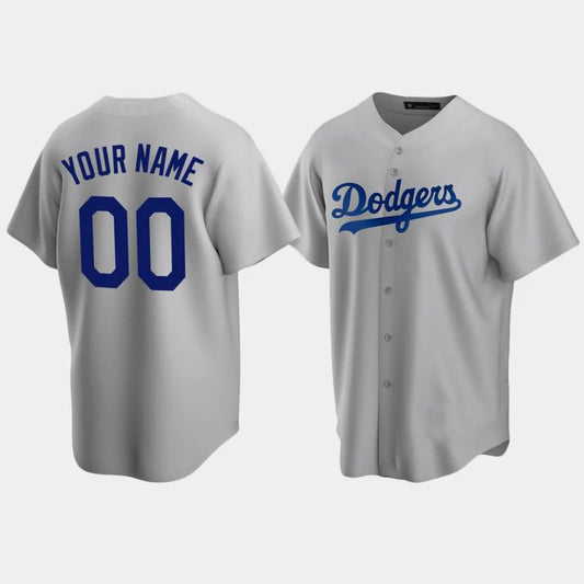 Custom Los Angeles Dodgers Grey Stitched Jerseys Baseball Jerseys