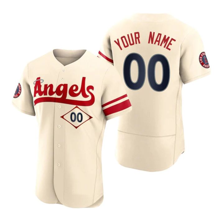 Custom Los Angeles Angels Cream Stitched 2022 City Connect Jersey Baseball Jerseys