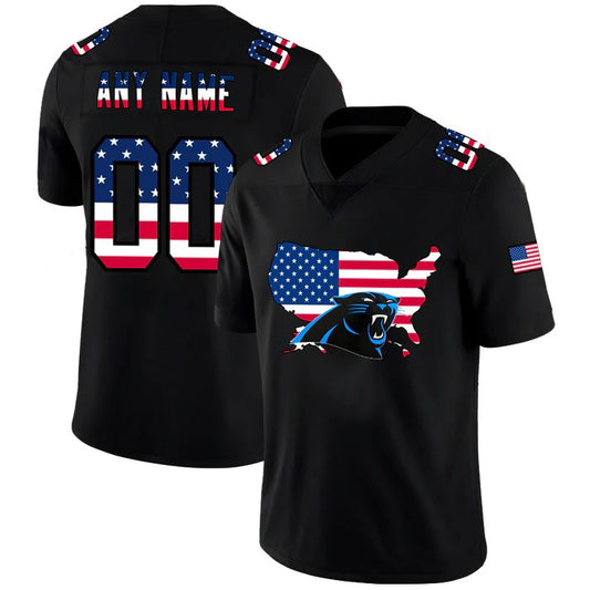 Custom C.Panthers Black Limited Fashion Flag Stitched Jerseys Football Jerseys