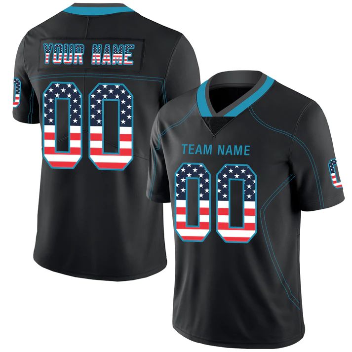 Custom C.Panthers Stitched American  Personalize Birthday Gifts Black Jersey Football Jerseys