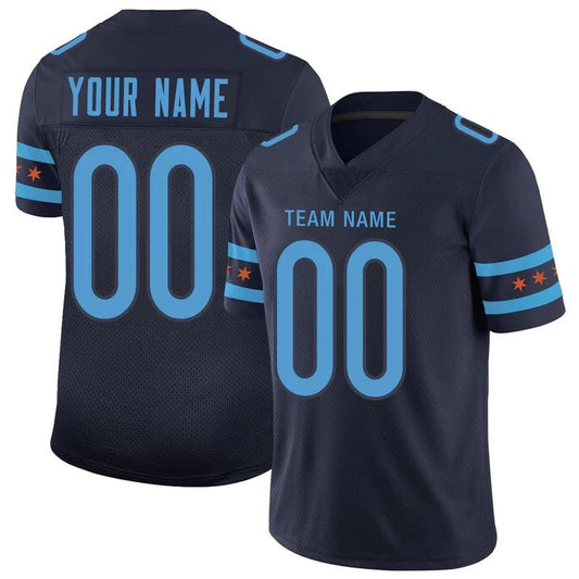Custom C.Bears American Personalize Birthday Gifts Navy Jersey Stitched Football Jerseys