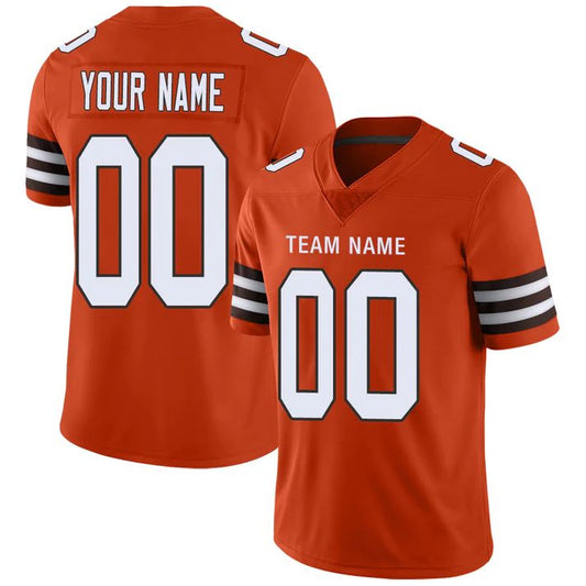 Custom C.Browns  Personalize Birthday Gifts Orange Jersey Stitched American Football Jerseys