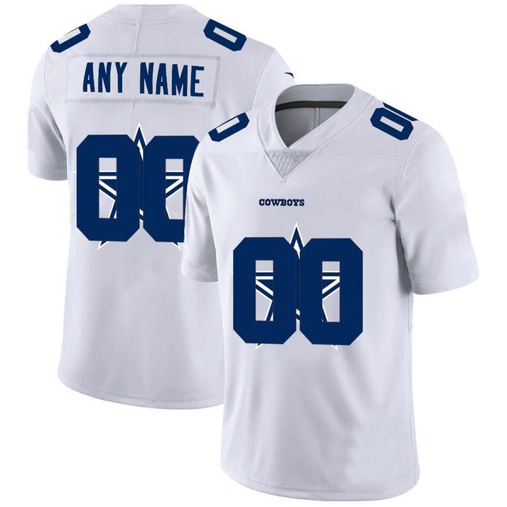 Custom D.Cowboys Jersey Limited White Vapor Untouchable Team Big Logo Football Jerseys