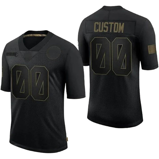 Custom GB.Packers 32 Team Stitched Black Limited 2020 Salute To Service Jerseys Football Jerseys