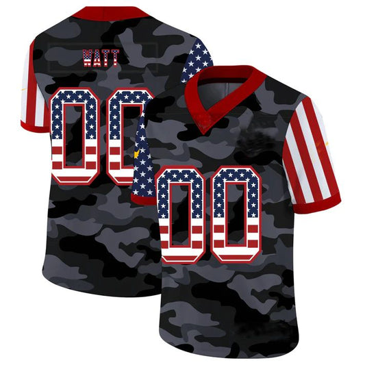 Custom C.Panthers American Team 32 and Number and Name 2020 Camo Salute to Service Limited Jersey Football Jerseys