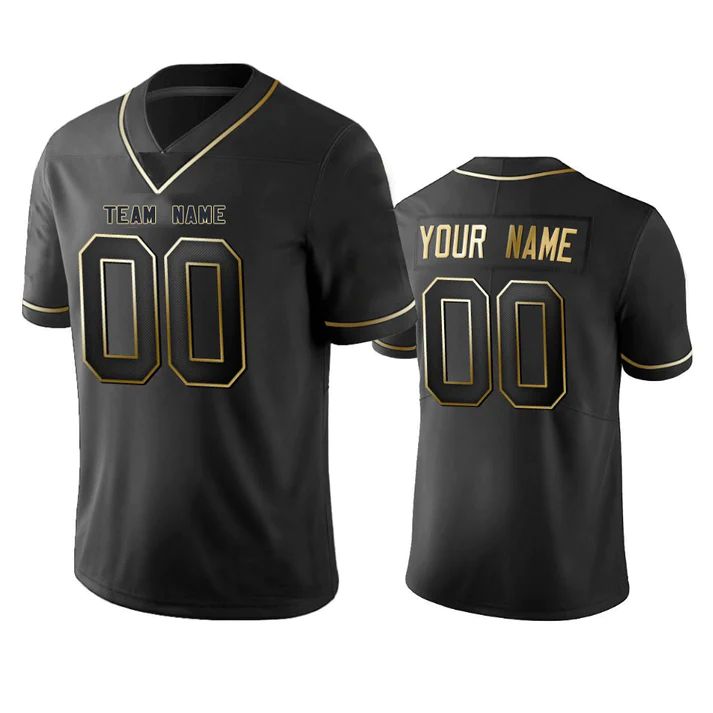 Custom C.Bengals Any Team and Number and Name Black Golden Edition American Jerseys Stitched  Football Jerseys