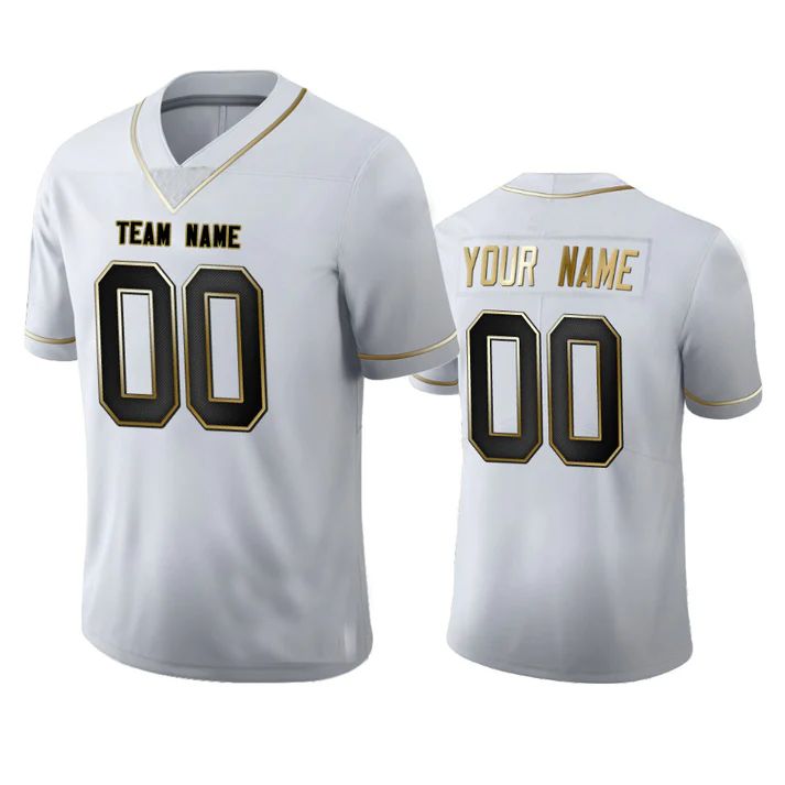 Custom NE.Patriots Any Team and Number and Name White Golden Edition American Jerseys Football Jerseys