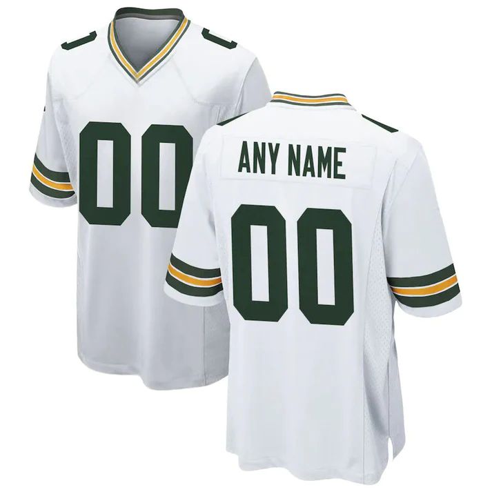 Custom GB.Packers Stitched Game White Jersey Men Youth Women Football Jerseys