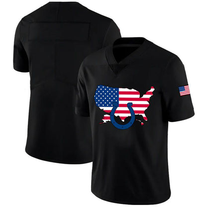 Custom IN.Colts Football Black Limited Fashion Flag Stitched Jerseys Football Jerseys