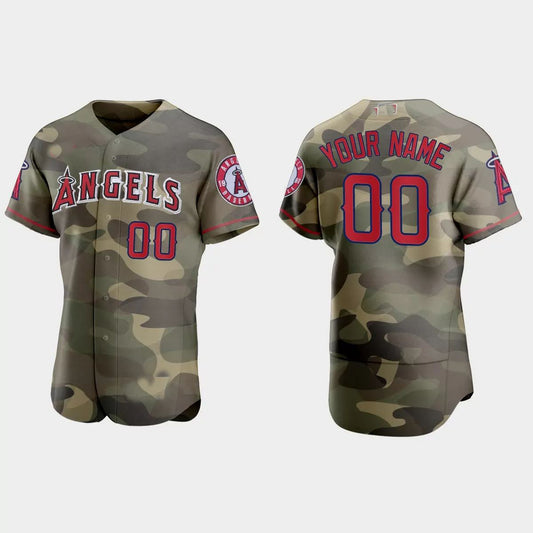 Custom Los Angeles Angels 2021 National Armed Forces Day Authentic Jersey – Camo Stitched Baseball Jerseys