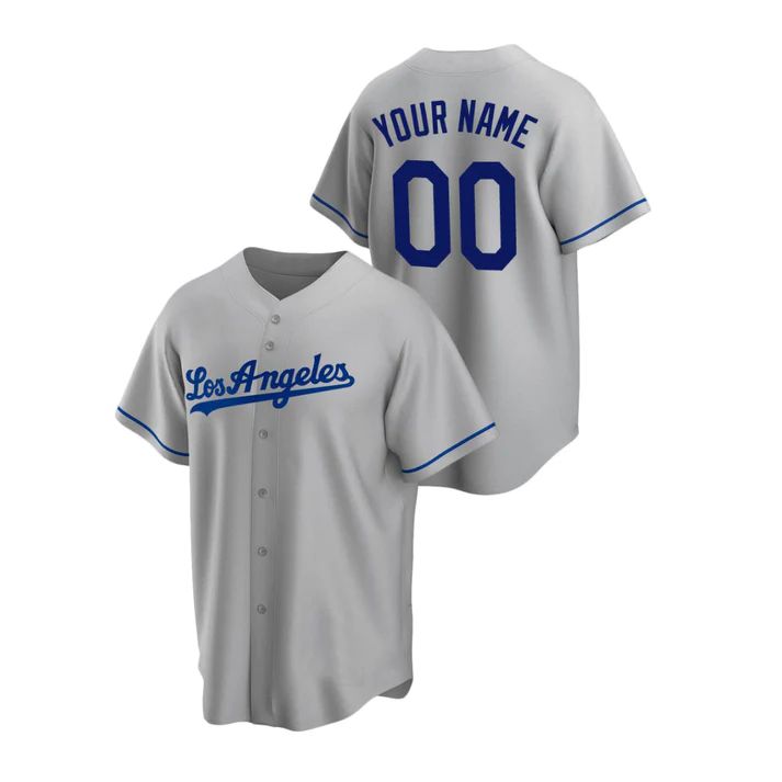 Custom Los Angeles Dodgers Gray Jerseys Stitched Men Youth And Women For Birthday Gift Baseball Jerseys