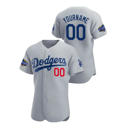 Custom Los Angeles Dodgers Jersey 2022 All Star Game Gray Jersey Stitched Men Baseball Jerseys