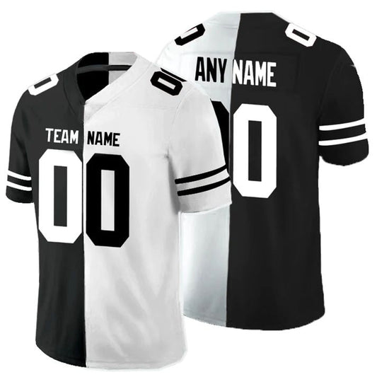Custom C.Panthers Any Team Black And White Peaceful Coexisting American jersey Football Jerseys