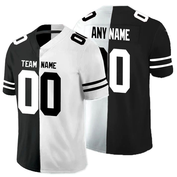 Custom Stitched Any Team MN.Vikings Black And White Peaceful Coexisting American jersey Football Jerseys
