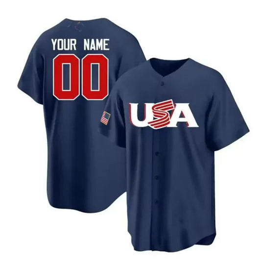 Custom USA 2023 World Baseball Classic Replica Jersey – Navy Blue Stitches Baseball Jerseys