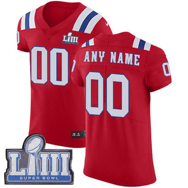 Customized NE.Patriots Vapor Untouchable Super Bowl LIII Bound Elite Red Alternate Jersey Football Jerseys