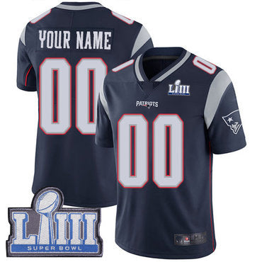 Customized NE.Patriots Vapor Untouchable Super Bowl LIII Bound Limited Navy Blue Home Jersey Football Jerseys