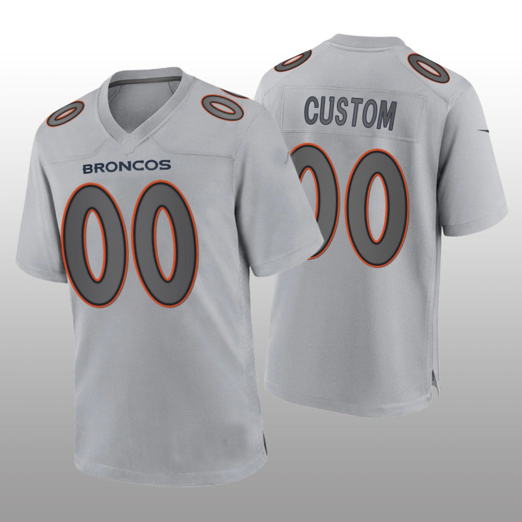 Football Jerseys D.Broncos Custom Gray Atmosphere Game Jersey American Stitched Jerseys