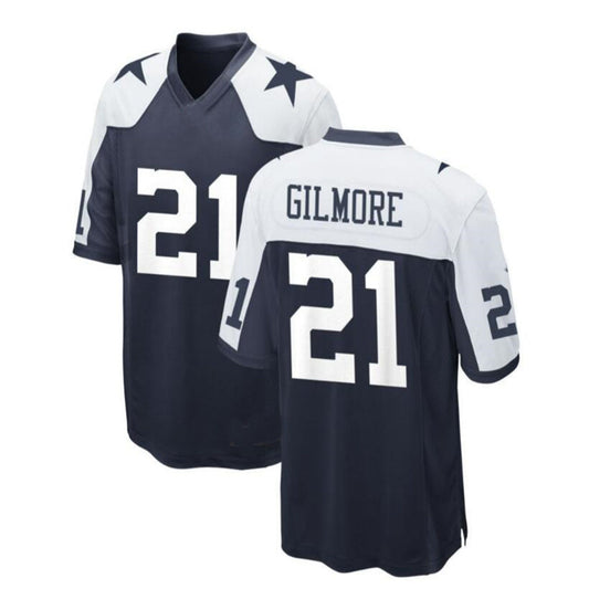 D.Cowboys #21 Stephon Gilmore Alternate Custom Game Jersey - Navy Stitched American Football Jerseys