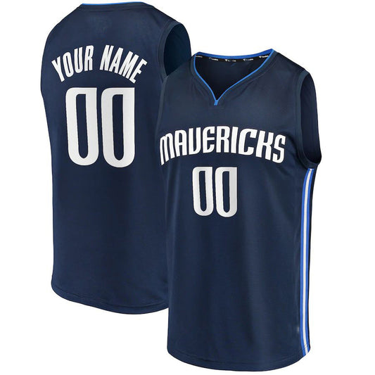 Custom D.Mavericks Fanatics Branded Fast Break Replica Jersey Navy Statement Edition American Stitched Basketball Jersey