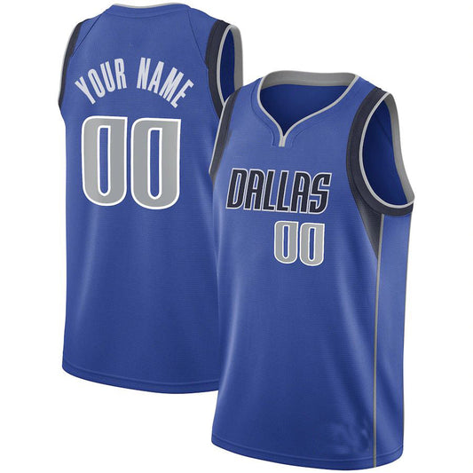 Custom D.Mavericks Swingman Jersey Blue Icon Edition American Stitched Basketball Jersey