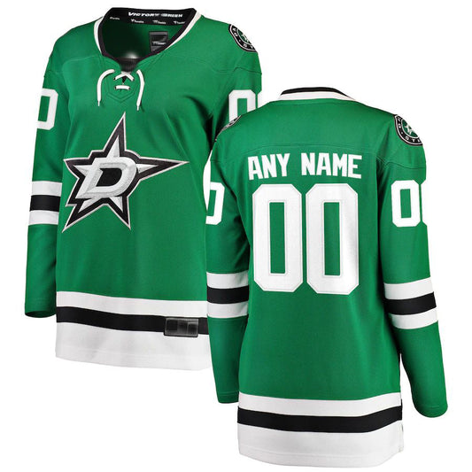 Custom D.Stars Fanatics Branded Home Breakaway Jersey Green Stitched American Hockey Jerseys