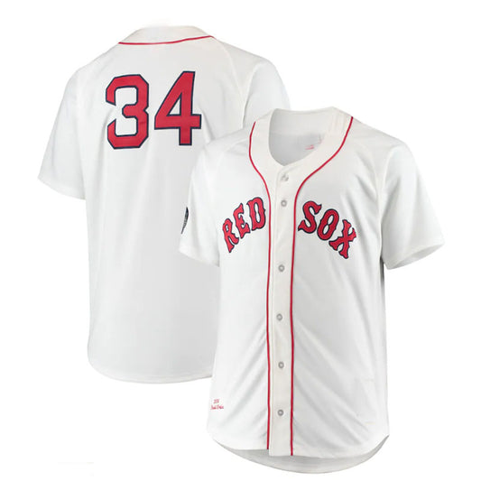 Boston Red Sox Road #34 David Ortiz Mitchell & Ness Big & Tall Home Authentic Player Jersey - White  Baseball Jerseys