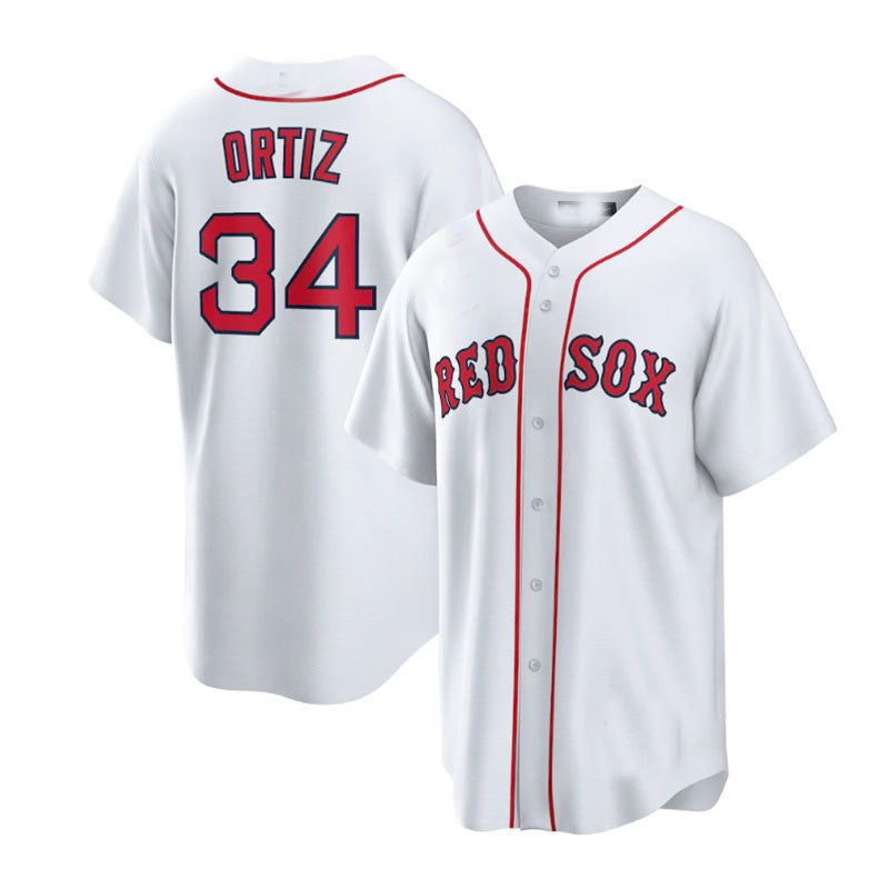Boston Red Sox Road #34 David Ortiz  Home Replica Player Jersey - White Baseball Jerseys