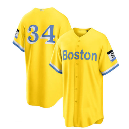 Boston Red Sox Road #34 David Ortiz  Retired Player City Connect Replica Jersey - Gold Baseball Jerseys