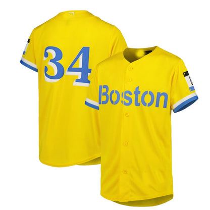 Boston Red Sox Road #34 David Ortiz  City Connect Replica Player Jersey - Gold Baseball Jerseys