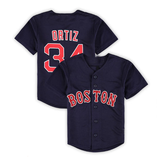 Boston Red Sox Road #34 David Ortiz Preschool 2022 Hall of Fame Replica Player Jersey - Navy Baseball Jerseys