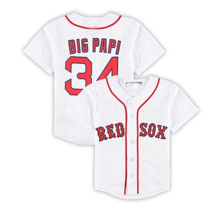 Boston Red Sox Road #34 David Ortiz Preschool 2022 Hall of Fame Replica Player Jersey - White Baseball Jerseys