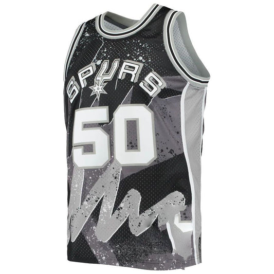 S.Antonio Spurs #50 David Robinson Mitchell & Ness Hardwood Classics 1998-99 Hyper Hoops Swingman Jersey Black Stitched American Basketball Jersey