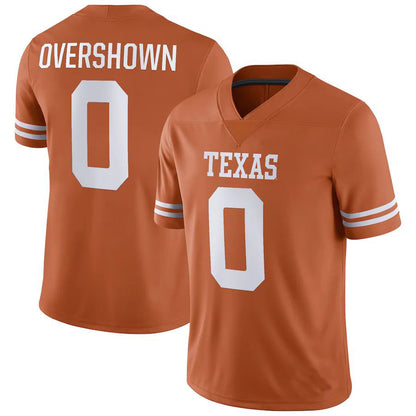 T.Longhorns #0 DeMarvion Overshown NIL Replica Football Jersey Orange Stitched American College Jerseys